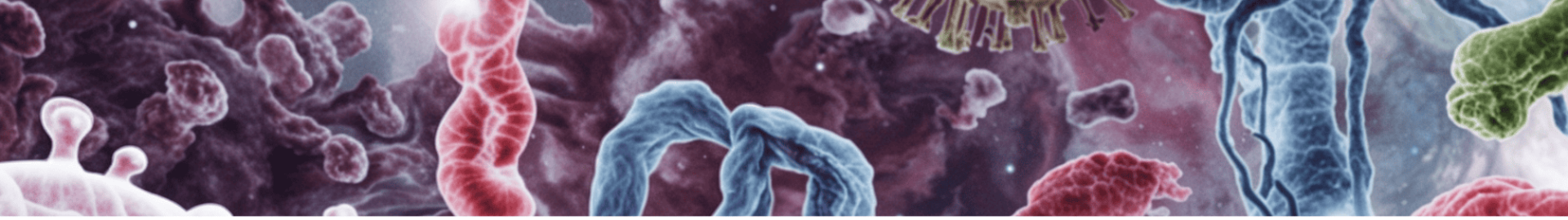 Microbial DNA strands, colorful molecular illustration for health and wellness.