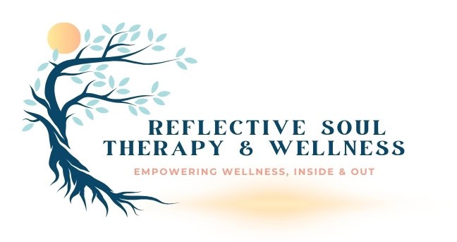 Tree of life with leaves, sun, and calm background at Reflective Soul Therapy & Wellness.
