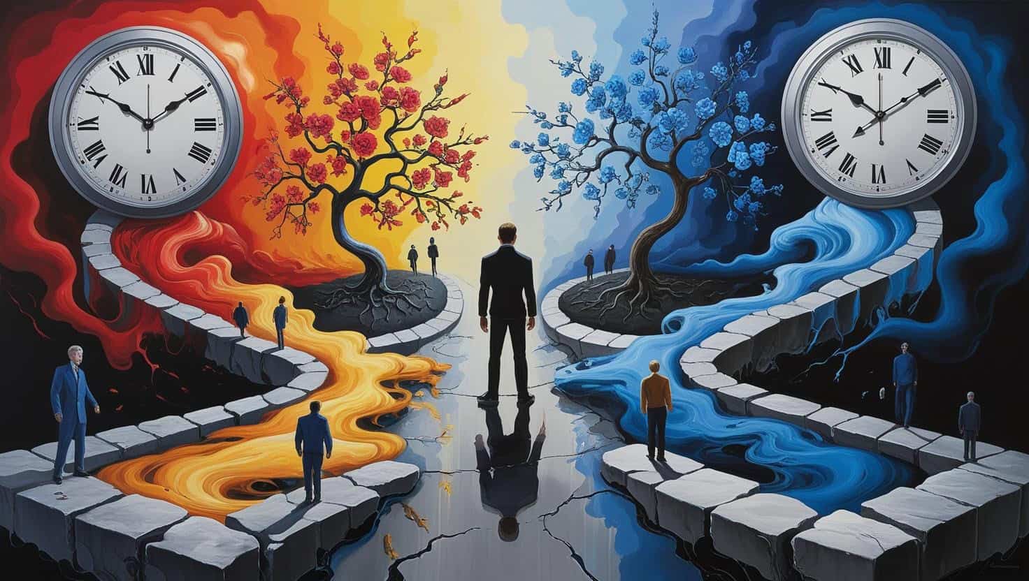 A person stepping onto a path at sunrise, symbolizing the first step toward self-acceptance.